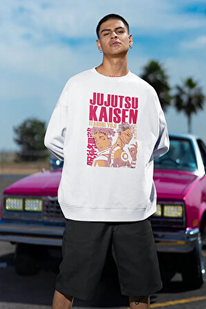 Jujutsu Kaisen Baskılı Unisex Oversize Anime Sweatshirt