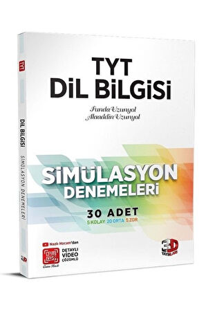 3D Yayınları YKS TYT Dil Bilgisi Simülasyon 30 Deneme 3D Yayınları
