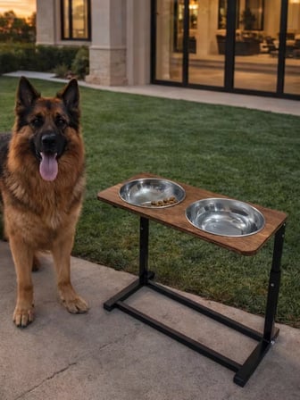 Büyük Irklar İçin XL Ayarlanabilir Metal Köpek Mama ve Su Standı