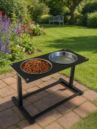 Büyük Irk Köpekler İçin Yükseltilebilir Metal Mama-Su Kabı Standı | XL Boy