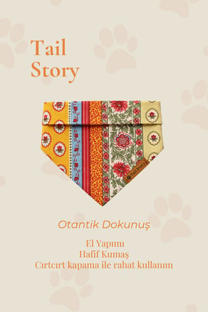 Kedi-Köpek Fuları, Hafif Ve Pamuklu Kumaş, El Yapımı, Otantik Desenli Kedi/Köpek Fuları