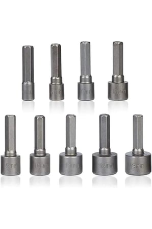 2 Adet Manyetik Somun Adaptörü Seti – 9 Parça Titanyum Kaplamalı Manyetik Tutucu Altıgen Şaft Matkap Uyumlu, Nut Adapter Magnetic