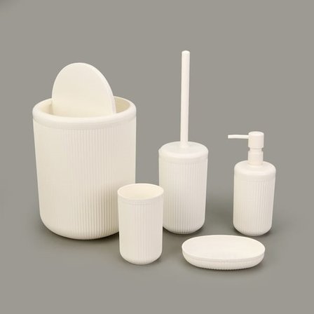 Evidea Bath Linea 5'li Banyo Seti - Beyaz