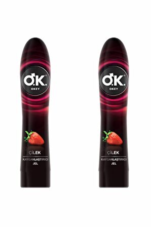 OKEY Kayganlaştırıcı Jel Çilek Aromalı 100  ml x 2 Adet