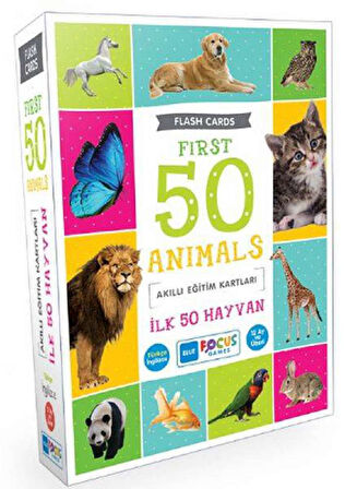 Blue Focus İlk 50 Hayvan - Akıllı Eğitim Kartları