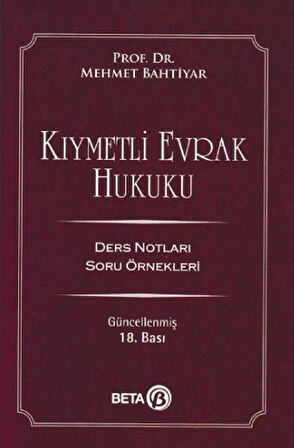 Kıymetli Evrak Hukuku - Ders Notları Soru Örnekleri