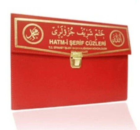 Kur'an-ı Kerim 30 Cüz Hatim Seti (Rahle Boy Çantalı Kırmızı Kapak Kod: 102)