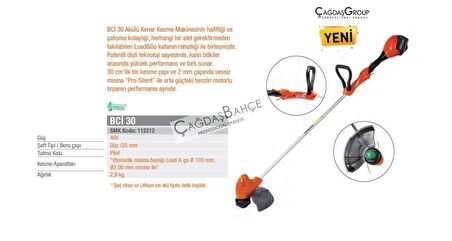 Oleomac BCİ30 Akülü Şarjlı Kenarkesme Tırpan 40V 2.9 Kg