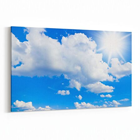 Olla 15580Y Gökyüzü Bulut Görseli  Yatay Kanvas Tablo (Ölçü: 120X80)