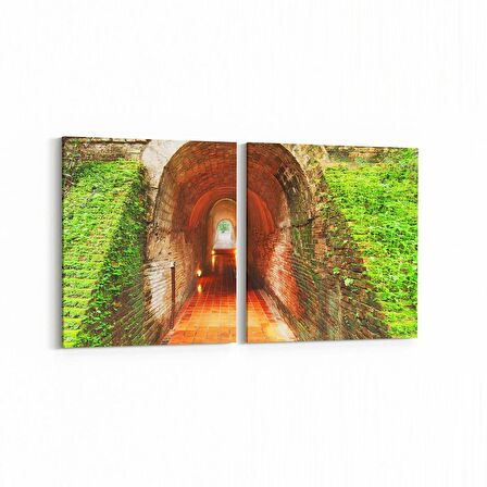 Olla 13584K2Y Doğa / Manzara Görseli Kare 2'li Yatay Kanvas Tablo (Ölçü: 85X40)