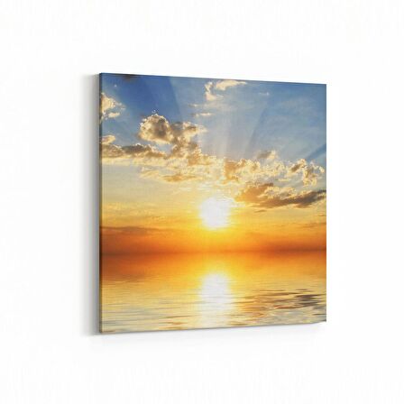 Olla 16025K Günbatımı Görseli Kare Kanvas Tablo (Ölçü: 60X60)