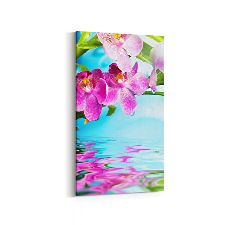 Olla 11741DD Orkide Çiçek Görseli Dikey Dar Kanvas Tablo (Ölçü: 60X120)