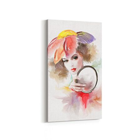 Olla 16306DD Kuaför / Berber Görseli Dikey Dar Kanvas Tablo (Ölçü: 30X60)