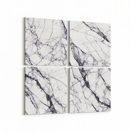 Olla 16724K4 Mermer Desen Görsel Kare 4'lü Kanvas Tablo (Ölçü: 125X125)