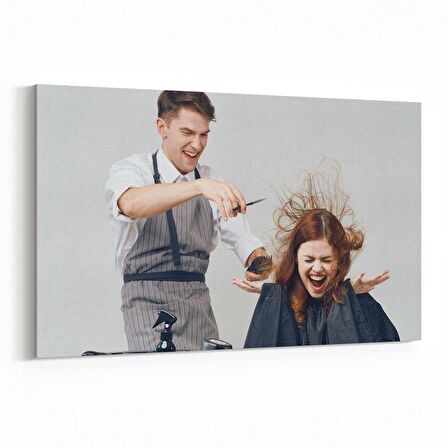 Olla 16307Y Kuaför / Berber Görseli Yatay Kanvas Tablo (Ölçü: 150X100)