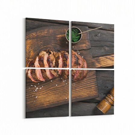 Olla 15226K4 Gıda Görseli Kare 4'lü Kanvas Tablo (Ölçü: 145X145)