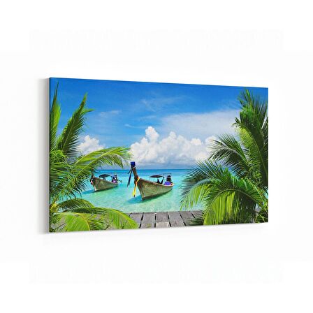 Olla 16369Y Kumsal / Sahil Görseli Yatay Kanvas Tablo (Ölçü: 70X50)