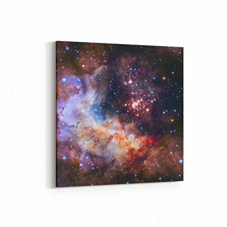 Olla 17665K Uzay Görseli Kare Kanvas Tablo (Ölçü: 25X25)