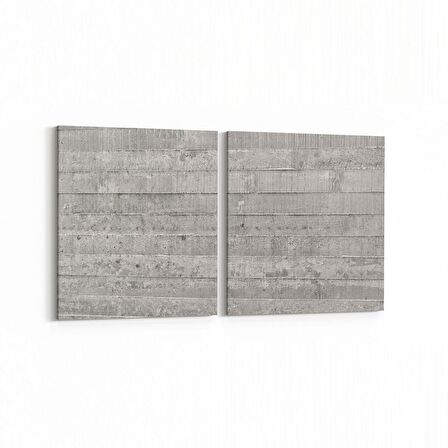 Olla 12441K2Y Beton Görseli Kare 2'li Yatay Kanvas Tablo (Ölçü: 125X60)