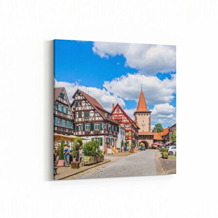 Olla 17876K Yapı Görseli Kare Kanvas Tablo (Ölçü: 25X25)