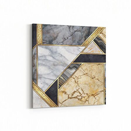 Olla 16689K Mermer Desen Görsel Kare Kanvas Tablo (Ölçü: 40X40)