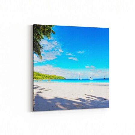 Olla 16349K Kumsal / Sahil Görseli Kare Kanvas Tablo (Ölçü: 25X25)