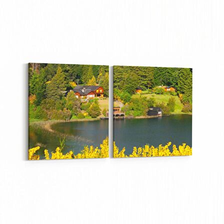 Olla 14546K2Y Doğa / Manzara Görseli Kare 2'li Yatay Kanvas Tablo (Ölçü: 85X40)