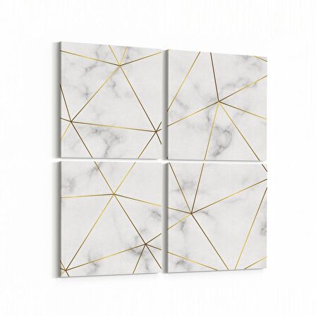 Olla 16736K4 Mermer Desen Görsel Kare 4'lü Kanvas Tablo (Ölçü: 65X65)