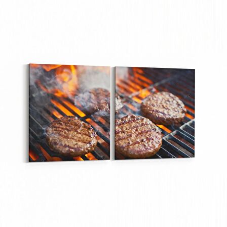 Olla 15220K2Y Gıda Görseli Kare 2'li Yatay Kanvas Tablo (Ölçü: 85X40)