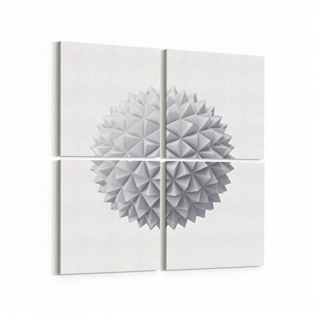 Olla 10345K4 Abstract Görsel Kare 4'lü Kanvas Tablo (Ölçü: 65X65)