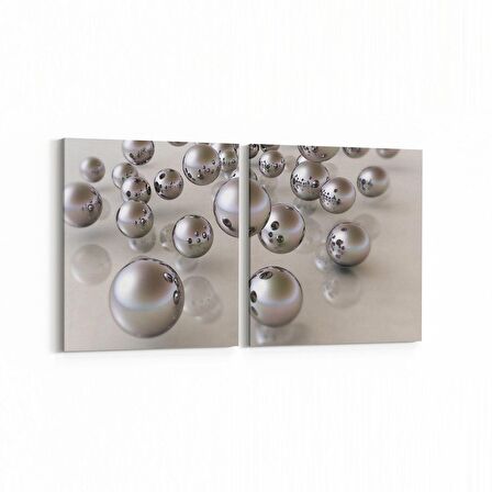 Olla 10068K2Y Abstract Görsel Kare 2'li Yatay Kanvas Tablo (Ölçü: 85X40)
