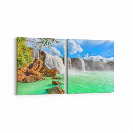 Olla 13253K2Y Doğa / Manzara Görseli Kare 2'li Yatay Kanvas Tablo (Ölçü: 125X60)