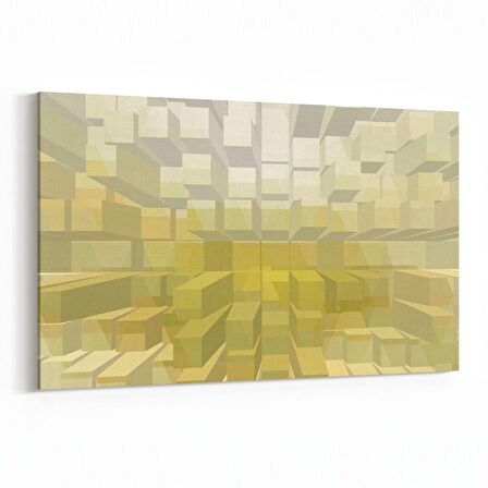Olla 10045Y Abstract 3 Boyut Görsel Yatay Kanvas Tablo (Ölçü: 90X60)