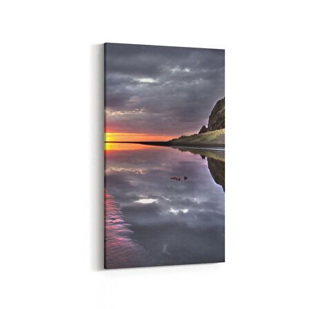Olla 16042DD Günbatımı Görseli Dikey Dar Kanvas Tablo (Ölçü: 40X80)