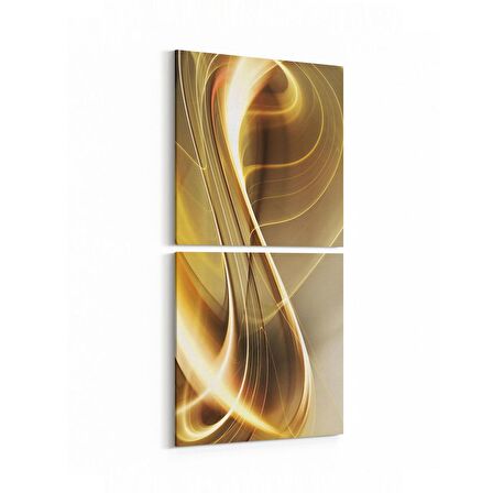 Olla 10095K2D Abstract Görsel Kare 2'li Dikey Kanvas Tablo (Ölçü: 30X65)