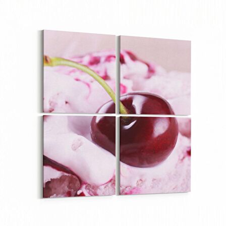 Olla 15117K4 Gıda Görseli Kare 4'lü Kanvas Tablo (Ölçü: 145X145)