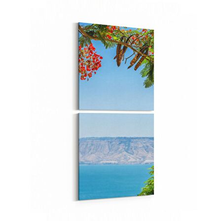 Olla 14450K2D Doğa / Manzara Görseli Kare 2'li Dikey Kanvas Tablo (Ölçü: 30X65)