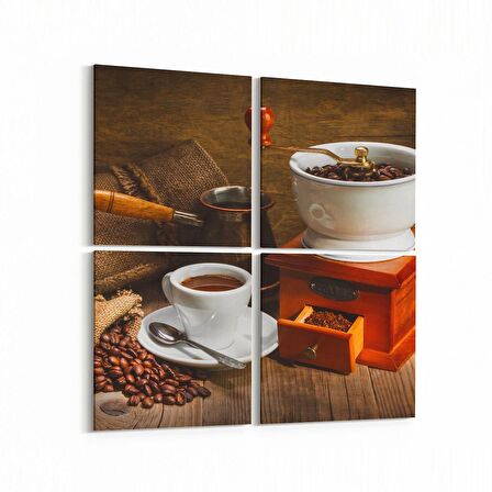Olla 15327K4 Gıda Görseli Kare 4'lü Kanvas Tablo (Ölçü: 65X65)