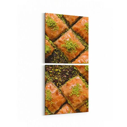 Olla 15233K2D Gıda Görseli 2'li Dikey Kanvas Tablo (Ölçü: 30X65)