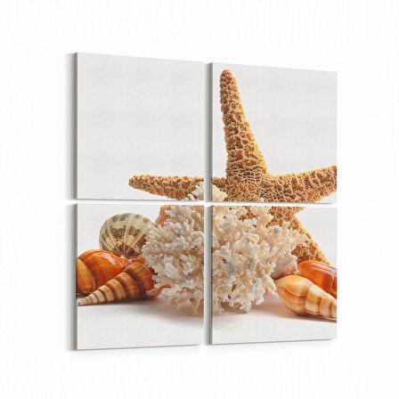 Olla 12950K4 Deniz / Okyanus Görseli Kare 4'lü Kanvas Tablo (Ölçü: 125X125)