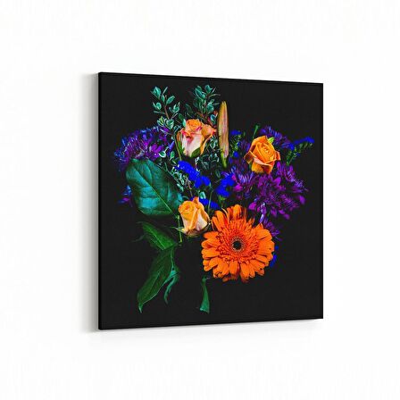 Olla 11595K Çiçek Görseli Kare Kanvas Tablo (Ölçü: 25X25)