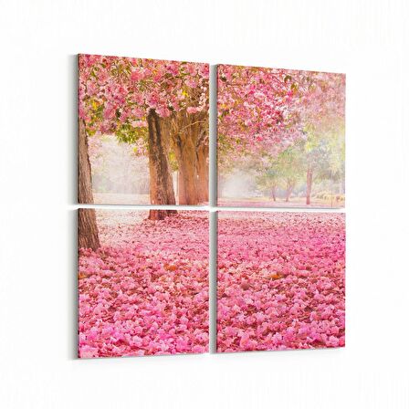 Olla 14347K4 Doğa / Manzara Görseli Kare 4'lü Kanvas Tablo (Ölçü: 145X145)