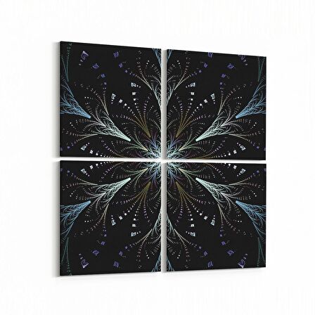 Olla 10383K4 Abstract Görsel Kare 4'lü Kanvas Tablo (Ölçü: 105X105)