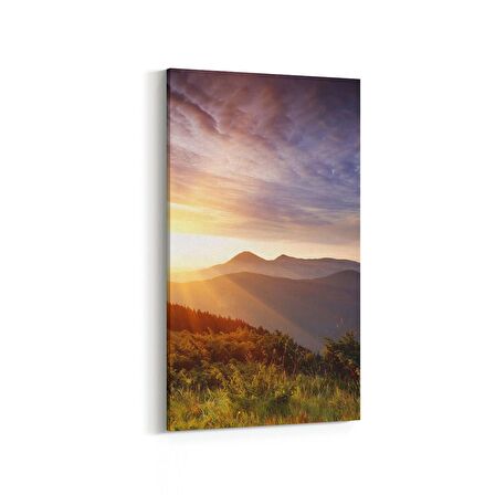 Olla 16108DD Günbatımı Görseli Dikey Dar Kanvas Tablo (Ölçü: 30X60)