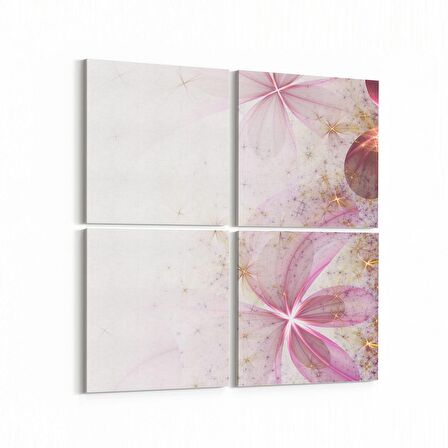 Olla 10397K4 Abstract Görsel Kare 4'lü Kanvas Tablo (Ölçü: 105X105)
