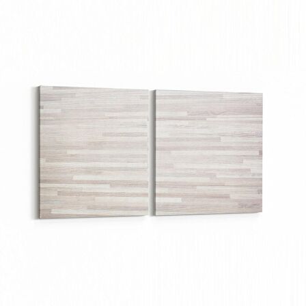 Olla 12031K2Y Ahşap Desen Görseli Kare 2'li Yatay Kanvas Tablo (Ölçü: 125X60)