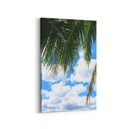 Olla 11492D Palmiye Ağacı Görseli Dikey Kanvas Tablo (Ölçü: 60X90)