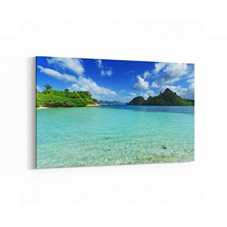 Olla 16594Y Kumsal / Sahil Görseli Yatay Kanvas Tablo (Ölçü: 45X30)