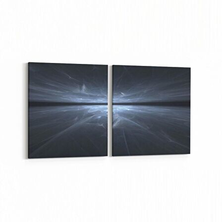 Olla 10139K2Y Abstract Görsel Kare 2'li Yatay Kanvas Tablo (Ölçü: 125X60)