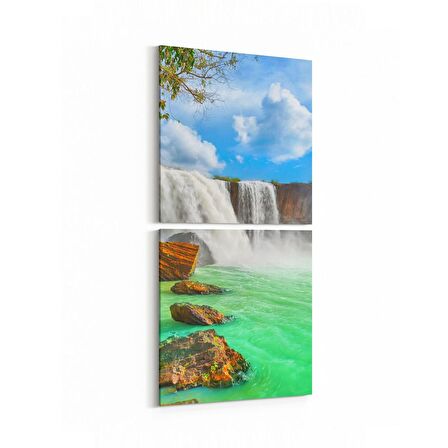 Olla 13253K2D Doğa / Manzara Görseli Kare 2'li Dikey Kanvas Tablo (Ölçü: 30X65)